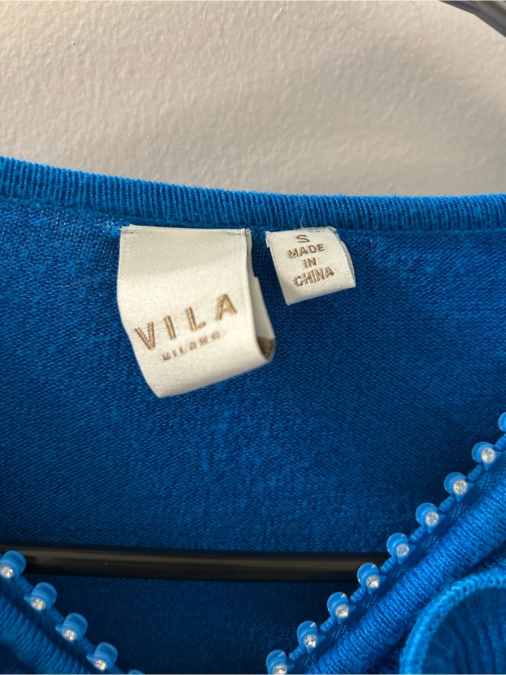 Blue Ruffle-Trim Zip Cardigan - Picture 3 of 4